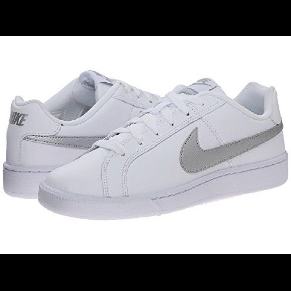 Nike Shoes - Nike/J. Crew Court Majestic White Silver Sneakers